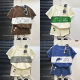 2025 new children's short-sleeved suit striped girls boy T summer baby baby clothes Korean version children's clothing