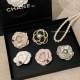 French style camellia brooch women's high-end corsage light luxury fashion temperament sweater pin accessories