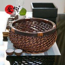 Fruit Basket, Household Woven Rattan Basket, Kitchen Tabletop Rattan Basket, Storage Basket, Snack and Miscellaneous Basket, Round Steamed Bun Basket