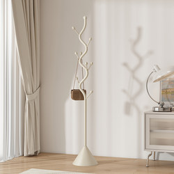 Cream-Colored Coat Rack, Floor-Standing Bedroom Clothes Rack, Simple and Elegant Standing Coat Rack, High-End Home Clothes Rack