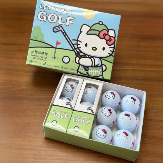 
[Gift] HELLO kitty golf gift box printed with 3 layers of ball cute pattern printed with long distance ball