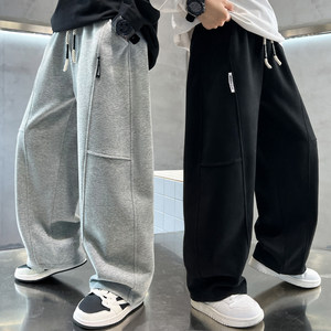 
Children's clothing boys' fleece pants 2025 new medium and large children's sports pants autumn and winter casual sweatpants boys' thickened