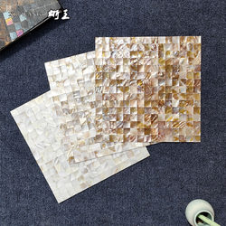 Natural Shell Mosaic Tile Wall Stickers Bathroom Kitchen Fish Pond Living Room Bar Background Wall Decoration Self-Adhesive Tiles