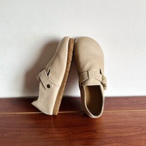 
[Shuo Shopkeeper] Retro-style Japanese-style forest-style handmade genuine leather women's toe-layer cowhide flat large round-toe Birkenstock shoes