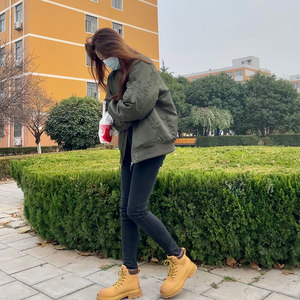 Ma1 pilot jacket coat for women autumn and winter thickened cotton clothing Korean couple baseball uniform military green ins trendy cotton clothing