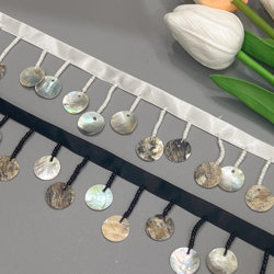 DIY Handmade Woven Beaded Shell Tassel Clothing Curtain Lace Trim Curtain Head Decoration Splicing Fringe