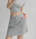 Spring and summer drawstring short skirt for women half-high waist slim sports sweatshirt dress gray American hot girl A-line hip-pack large size
