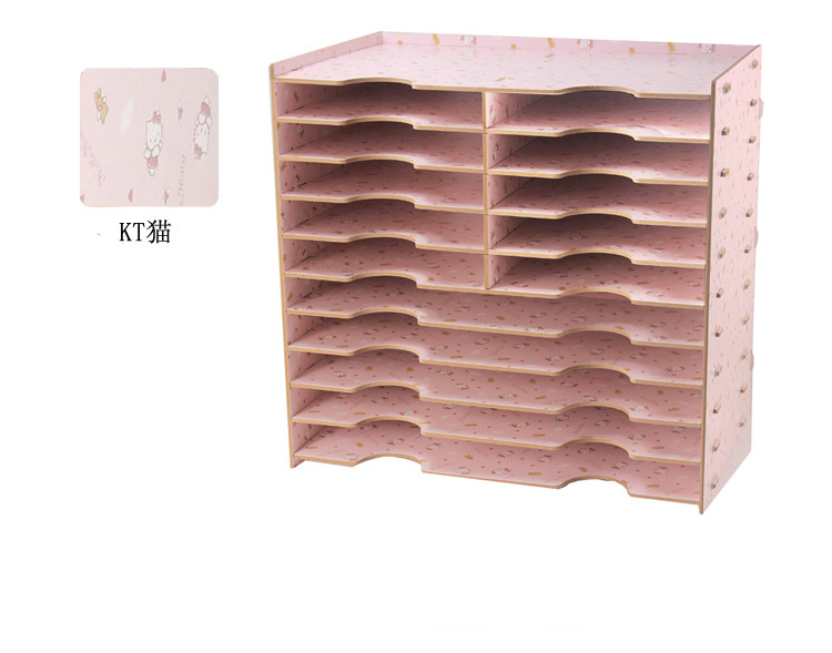 Multiple Layer File Wooden Multi-Layer File Rack - A3/A4 Paper Storage Box