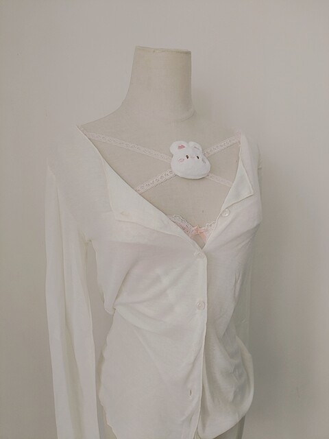 Breasts and rabbit pure cross lace pink vest fish bones look slim and high waist suspender with chest pads inside autumn
