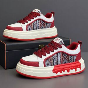
Popular trendy men's shoes 2026 new style this year's popular western style high-end red breathable, deodorant, heightening and dissolving sneakers