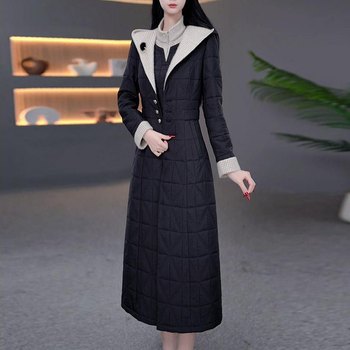 
Thermal storage cotton thickened warm dress and coat two-piece set