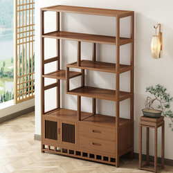 New Chinese-Style Antique Shelf, Tea Rack, Storage Rack, Tea Set Rack, Tea Leaf Display Cabinet, Non-Solid Wood Tea Room Decoration, Multi-Purpose Display Cabinet