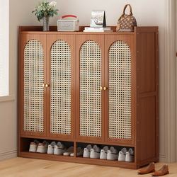 Multi-Layer Shoe Rack for Home Entrance, Plastic Rattan Woven Door Shoe Storage Cabinet, Large Capacity Dust-Proof Bamboo Hot-Selling Shoe Cabinet