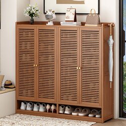 Shoe Cabinet for Home Use, Multi-Layer, Breathable, Louvered Door, Anti-Odor, Simple Storage Cabinet, Large Capacity, Dust-Proof, Moisture-Proof, New Shoe Rack