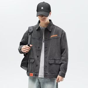 
2024 spring new denim jacket men's spring and autumn men's American workwear oversize retro outerwear