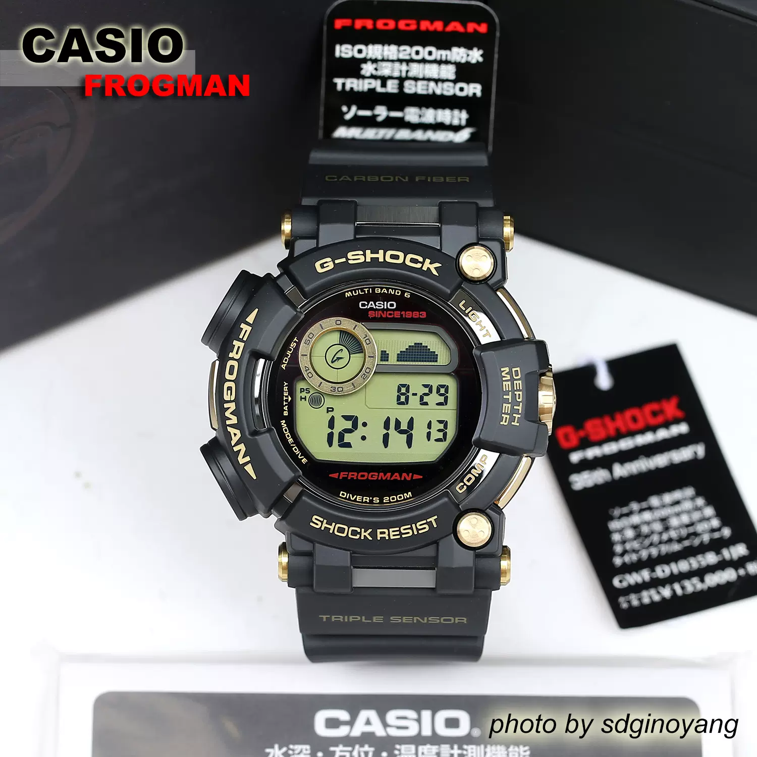 卡西欧G-SHOCK FROGMAN GWF-D1035B-1JR 35周年黑金蛙人全新现货-Taobao