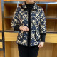 Middle-aged and elderly women in autumn and winter, middle-sleeved cotton vest plus velvet thickened seven-quarter sleeve cotton coat mother cotton clothes half-sleeved cotton jacket
