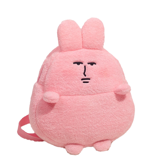 ピンクウサギぬいぐるみバックパック - かわいい漫画バッグ