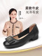 Xinnuo fashionable mother shoes genuine leather thick heel women's shoes temperament single shoes 2025 new spring middle-aged soft-soled leather shoes
