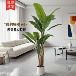 High-End Artificial Banana Tree, Large Indoor Simulated Plant, Realistic Ambiance Tree, Fake Tree Plant, Potted Landscape Decoration Ornament