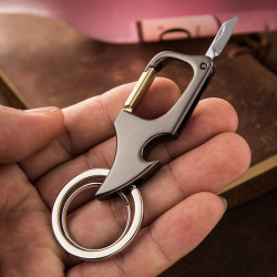 Men's Style Waist-Hanging Keychain with Utility Knife for Opening Packages, 2026 New Model, Anti-Loss Car Chain, Simple Key Ring