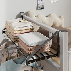 Bedside Clothes Organizer, Bed Headboard Storage Rack, No-Drill Dormitory Upper Bunk Clothes Rack