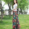 2023 new bohemian summer floral female chiffon yarn skirt long skirt drape floor mopping skirt