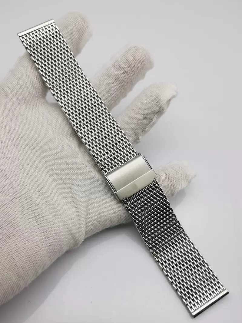 适配西铁城表带钢带平口通用米兰表链实心18 19 20 21 22 23 24mm