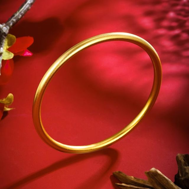 Xuping matte inherited imitation gold bracelet new Chinese style plain circle retro solid bracelet Chinese style high-end