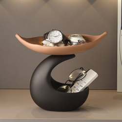 Light Luxury Crescent Key Storage Entryway Ornament Living Room Decoration Entryway Shoe Cabinet Multifunctional Desktop Organizer Tray