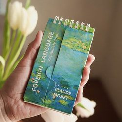 Rose Ocean Art Oil Painting Word Book English Learning Portable Concealable Notebook Loose-Leaf Book