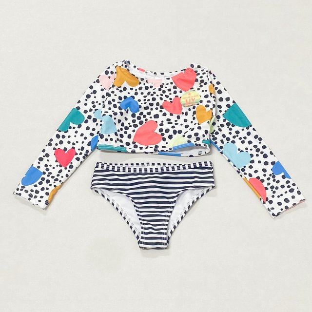 666 discount for small and medium-sized girls split triangle swimsuit set seaside vacation hot spring swimming sun protection swimsuit suit