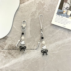 Little Red Book Style Coffee Cat Phone Charm Keychain Bow Fishbone Bag Camera Versatile Accessory