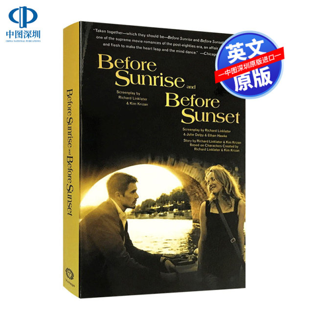 Original English version Love before dawn Before Sunrise Before Sunset Love at sunset Full English version imported book Oscar movie script novel Genuine version