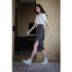 Cool Acetic Acid Polka Dot Print Medium-length Slit High-waisted Slim Hip Skirt Half Body 23246