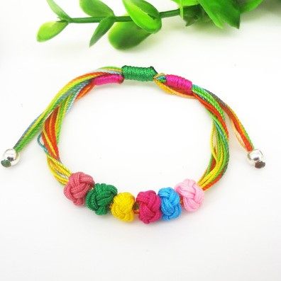 Small line pineapple knot button knot handmade bracelet pendant jewelry ...