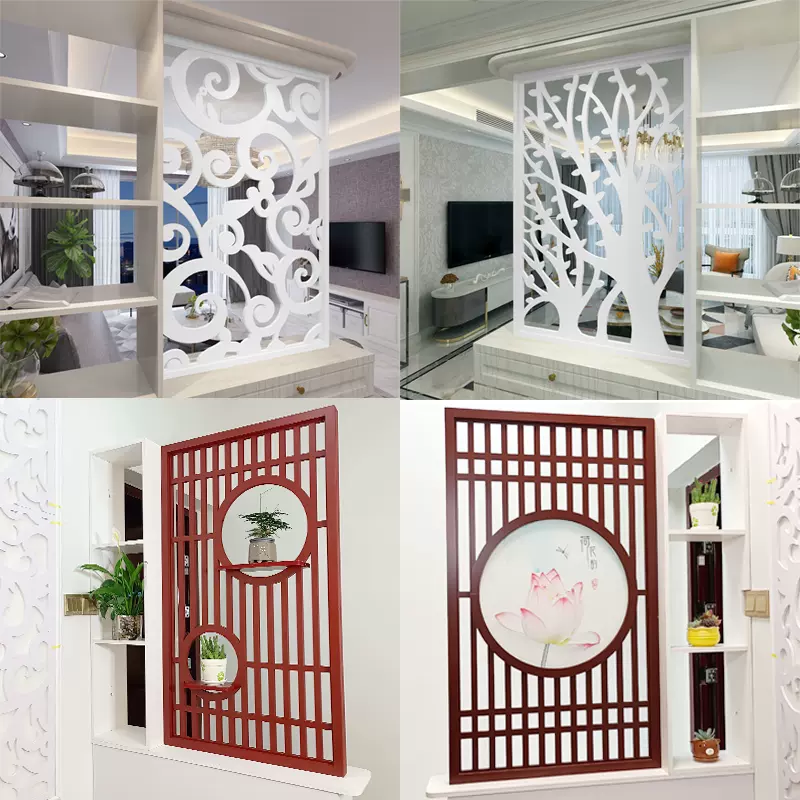鞋櫃上的屏風鏤空隔斷客廳進門玄關小戶型裝飾花格懸吊式天花板雕花板定製-Taobao