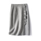 Japanese ruffled wool wool skirt with double sided commuter versatile slit skirt with hip skirt autumn women