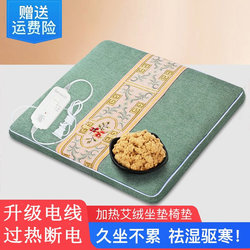 Electric Heating Moxa Cushion with Integrated Backrest for Office, Winter Moxibustion Blanket Seat, Mugwort Cushion for Long Sitting Chair