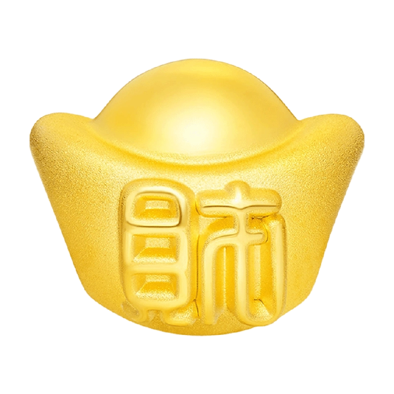 歙之国宝 周小林 周大福精致小巧足金黄金财字金元宝吊坠转运珠R32903