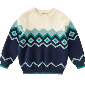 
David Bella boys sweater winter new children's pure cotton knitted pullover medium and large children's bottoming shirt