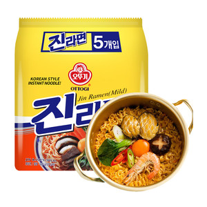 韩国进口不倒翁方便面原味金拉面120g*5袋拌面条网红泡面速食夜宵