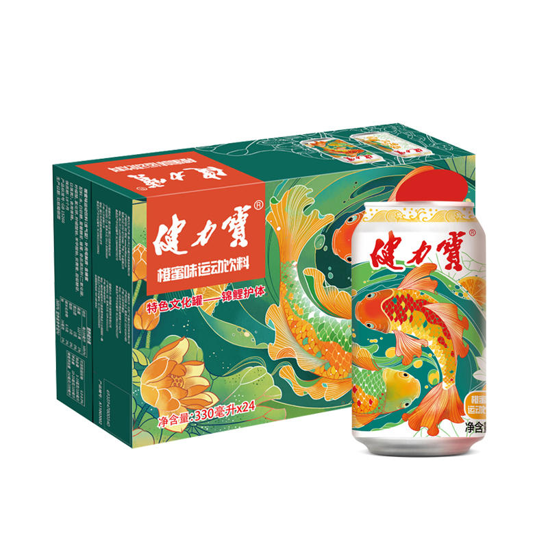 健力宝 锦鲤护体橙蜜味运动碳酸饮料 330ml×24罐 +赠6罐柠蜜罐44.9元（47.9元，反3猫超卡）