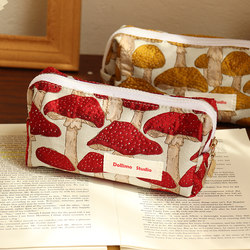 Mushroom fabric jacquard large capacity pen bag stationery bag