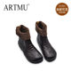 Artmu Amu hand-grabbed cowhide flat-sole short boots for women with two-wear boots 2025 new hot mid-tube boots