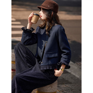 
Round neck lace down jacket trouser suit 2025 winter new women's two-piece set SXTZY25008