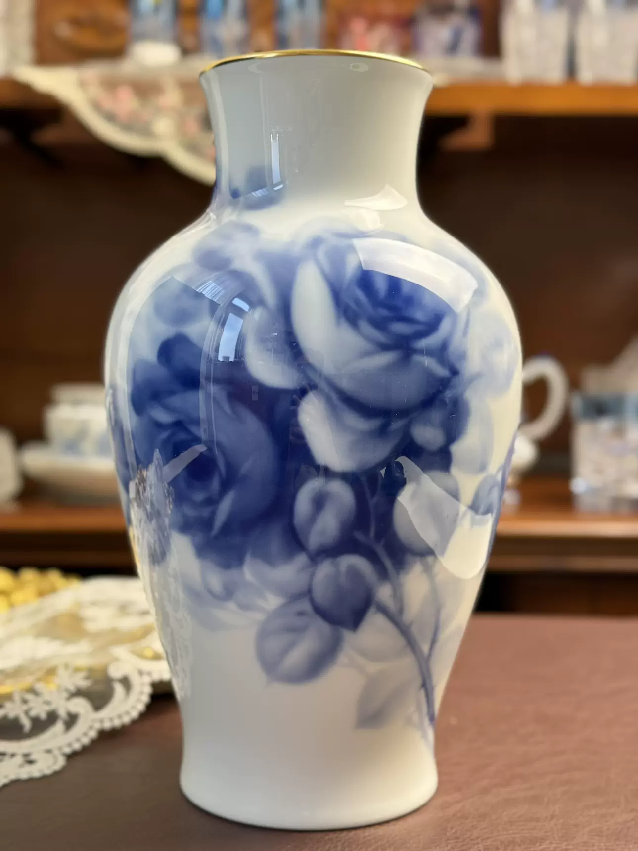 日本直采龙峰窑魅染青花花器花瓶桌面摆件-Taobao