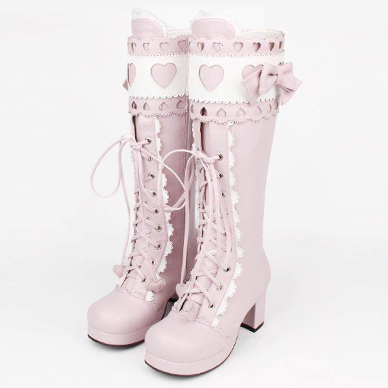 lolita甜美花边蝴蝶结洛丽塔公主靴-小搭兔儿