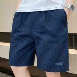 2024 Pure Cotton Shorts, New Summer Casual Sports Shorts for Young Men, Loose Beach Shorts, Large Shorts, Five-Point Shorts