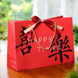 Red Gift Bag, Festive New Year's Tote Bag, Birthday Paper Bag, High-End Gift Bag, Large and Small Sizes, Spring Festival Gift Bag